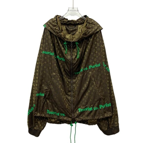 Louis Vuitton Dark brown monogram print hoodie zip-up jacket - Picture 1 of 9